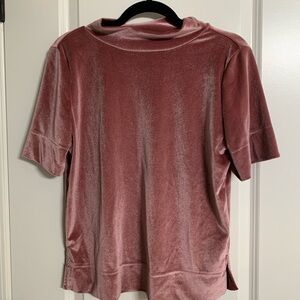 Anthropologie Velvet Top in Dusty Rose Pink